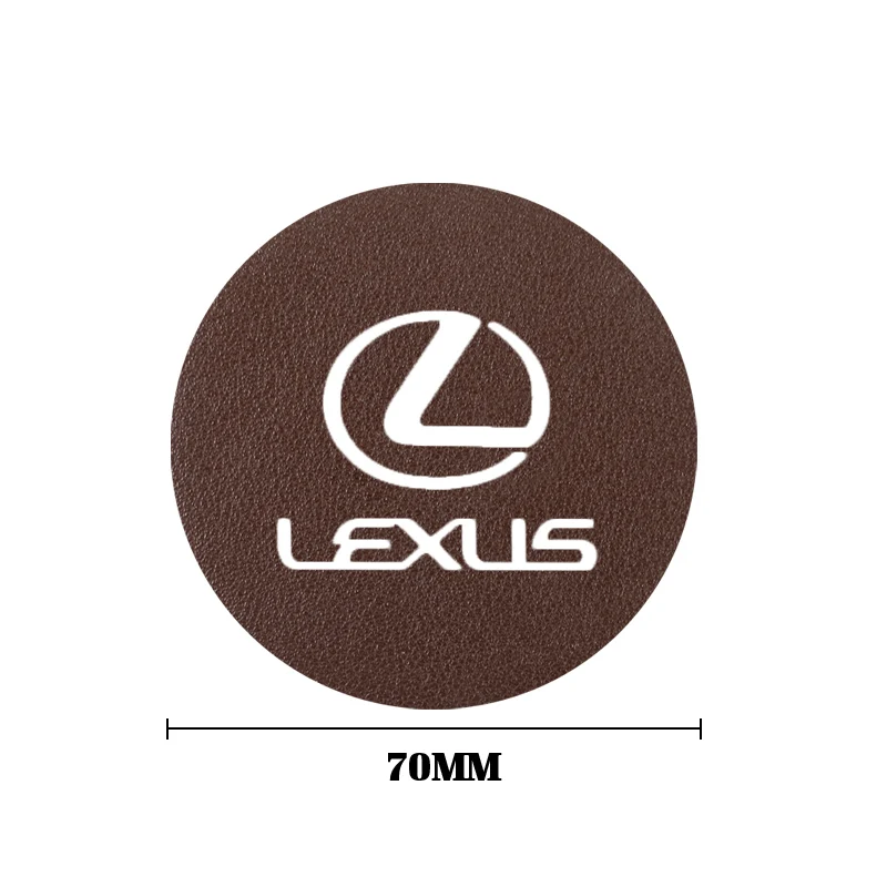 2Pcs Car Leather Coaster Auto Logo Water Cup Anti-slip Pad For Lexus F SPORT ES RX NX LS UX LM LX GX LC RZ IS CT GS RC HS SC TX