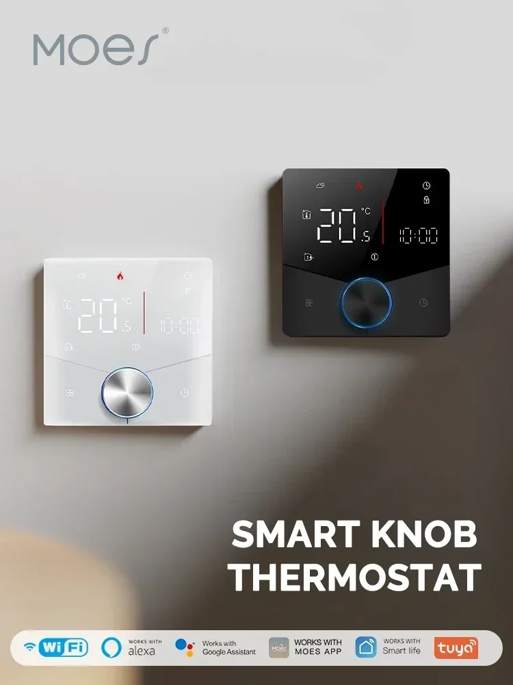 MOES Tuya WiFi Smart Knob Thermostat Gas Kessel Elektrische Heizung Temperatur Controller LCD Display Touchscreen Alexa Google