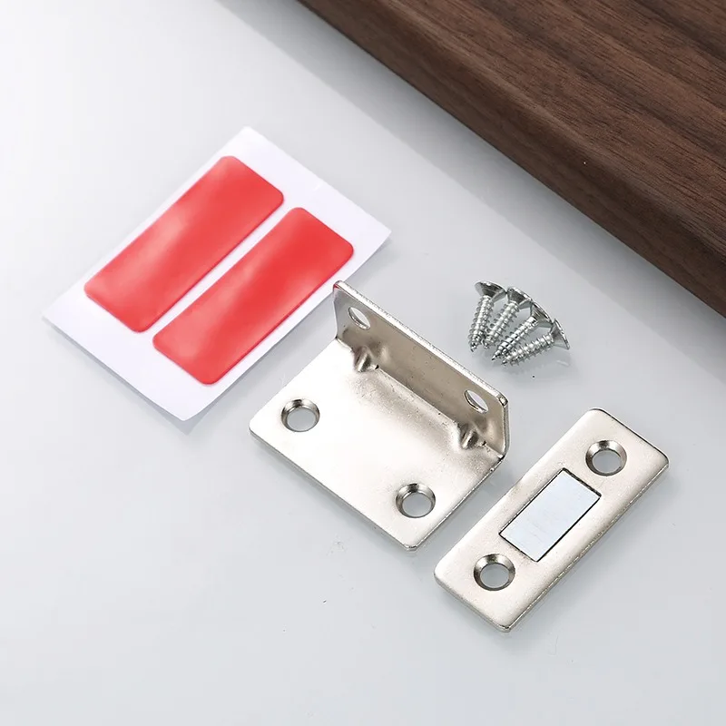 Fermaporta per armadio Fermaporta ultra sottile tipo L Magneti forti Invisibile Nessun chiodo necessario Adesivo Magnete per cassetto Serratura Armadio più vicino