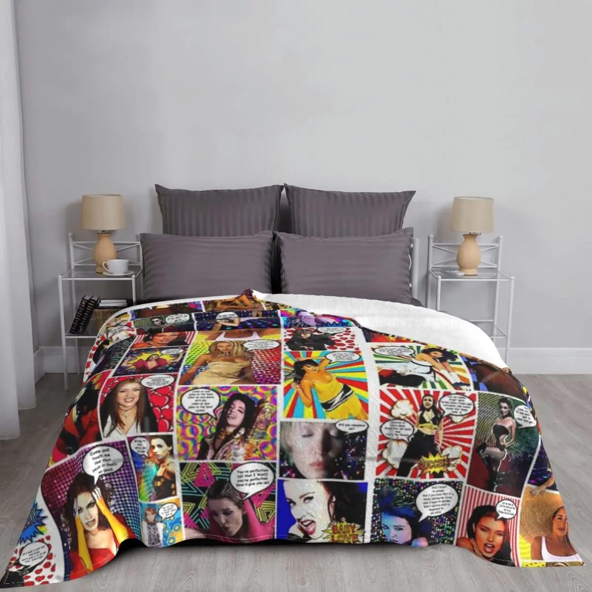 Dannii Minogue Goes Pow WOW 30 Blanket Bedspread On The Bed Bed Set For Bed