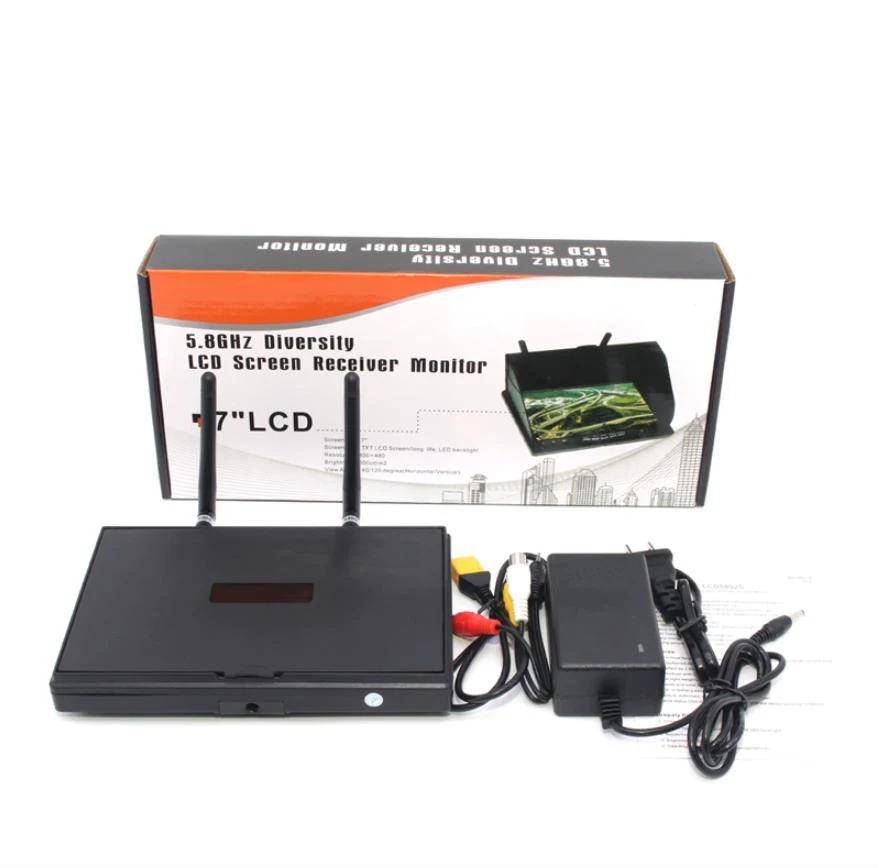 FPV LCD5802D 5802 5.8G 40CH 7-calowy monitor FPV z wbudowanym rejestratorem DVR i baterią do drona FPV, multicoptera, części do quadcoptera RC