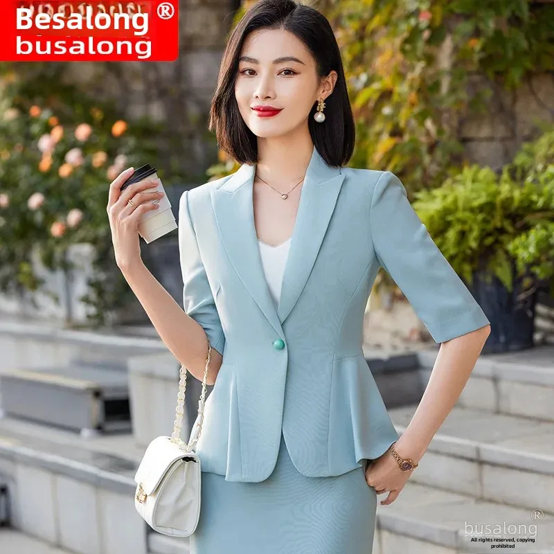 2023 New Women's Mid-Sleeve Professional Western-style Suit Skirt Sales Interview Workwear Eight-thousand Three-nine Eight