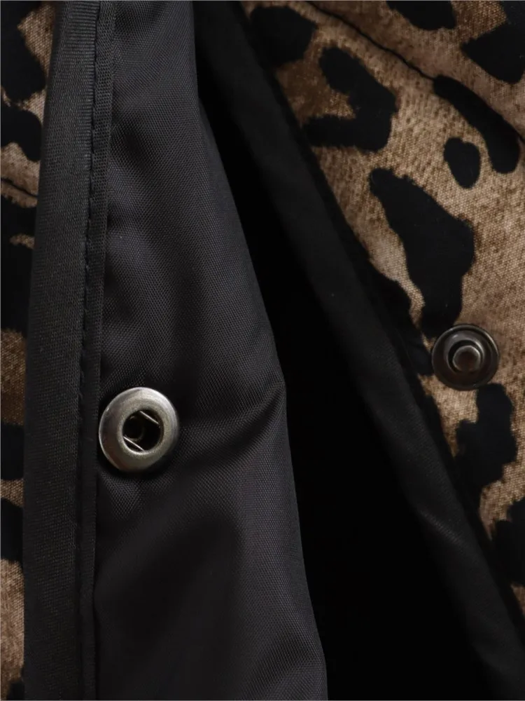 Lightweight Leopard Print Winter Jacket Woman Long Sleeve Pocket Loose Casual New In Coats & Jackets Куртка Зима Женская 2025