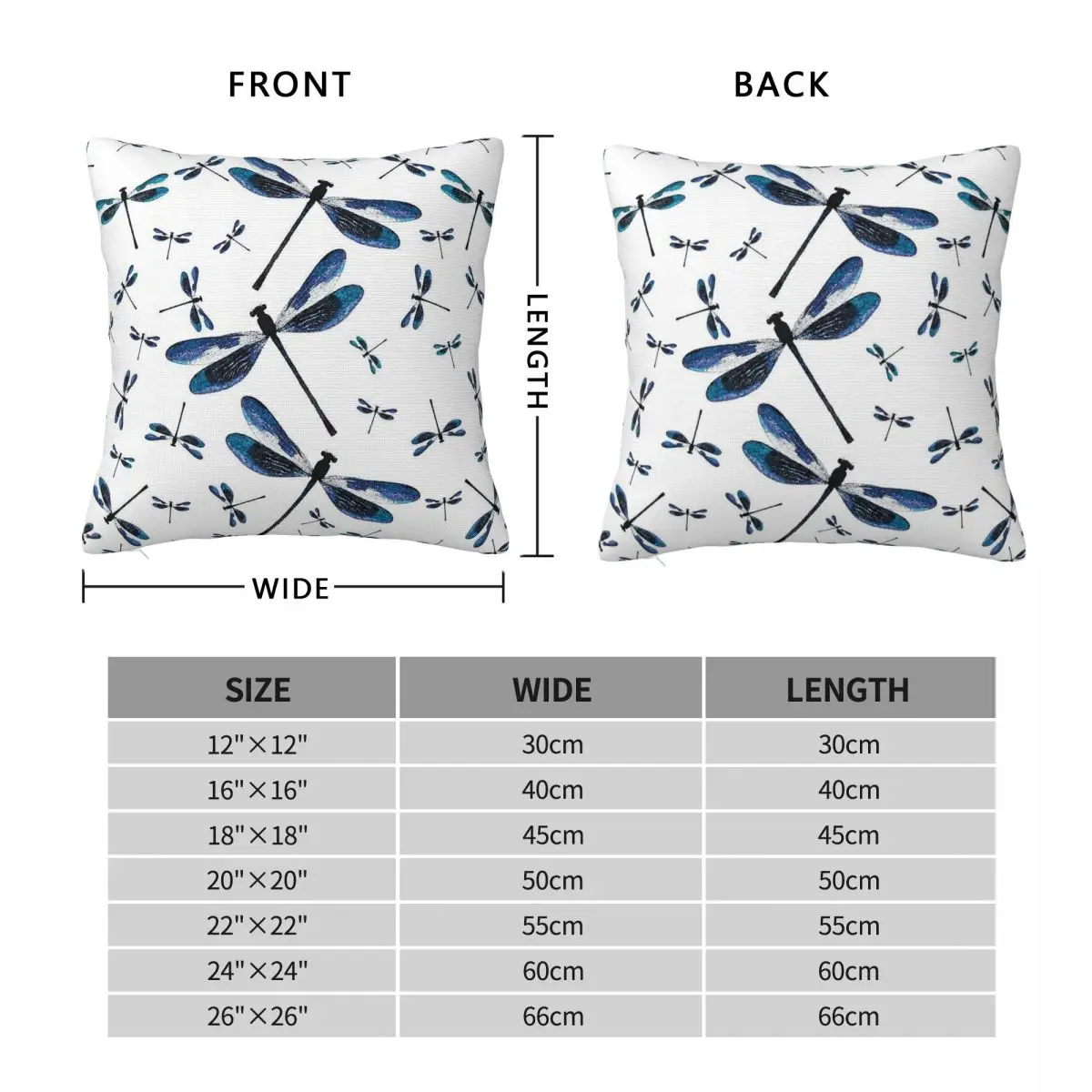 Dragonfly Magical Insects Pillowcase Polyester Linen Velvet Pattern Zip Decor Pillow Case Car Cushion Cover