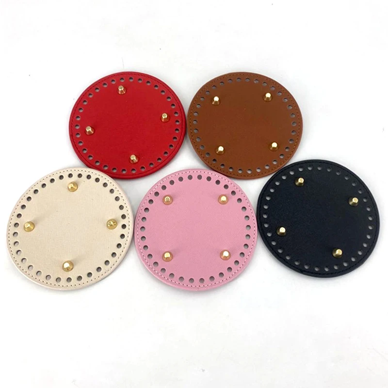 12 cm lederen tasbodems ronde PU lederen bodem voor gebreide tas DIY handgemaakte gehaakte bodem voor tasdeelaccessoires
