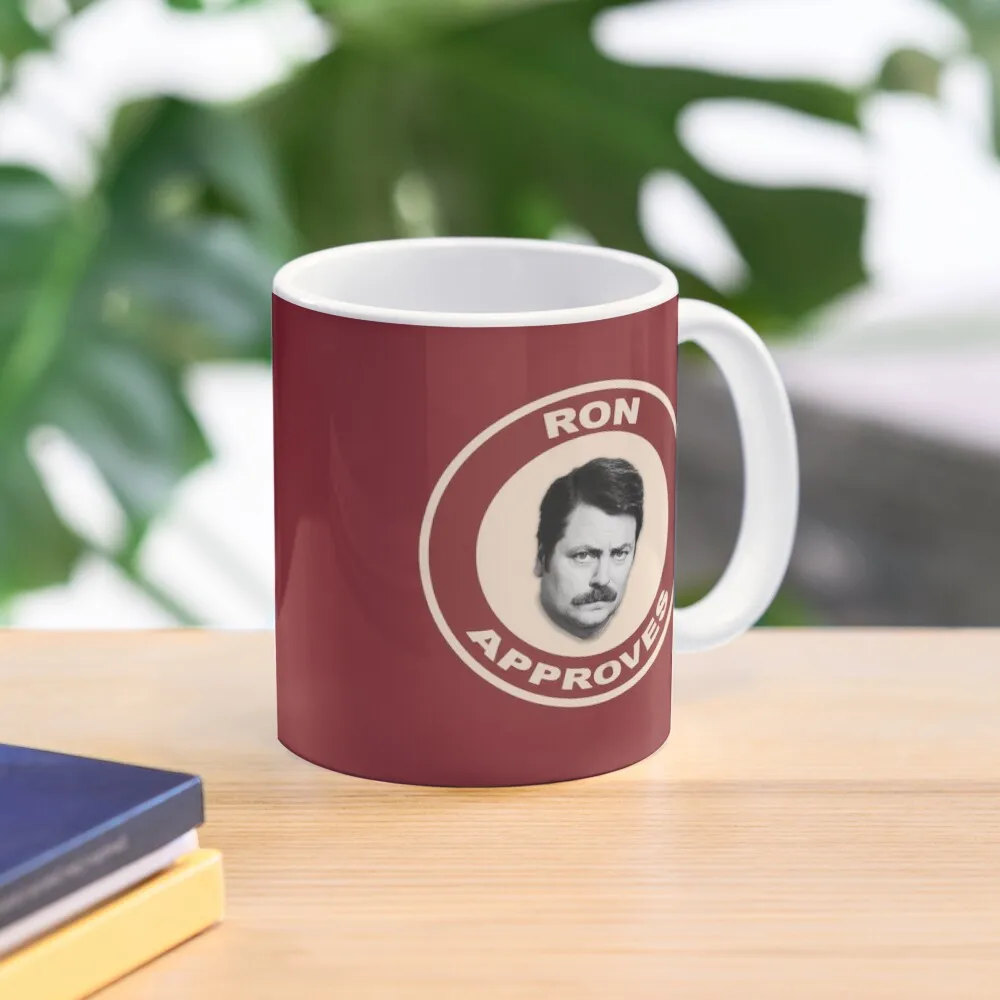 Ron Approves Parks And Recreation Clas  Mug Image Cup Tea Photo Picture Design Simple Coffee Drinkware Printed Handle Round