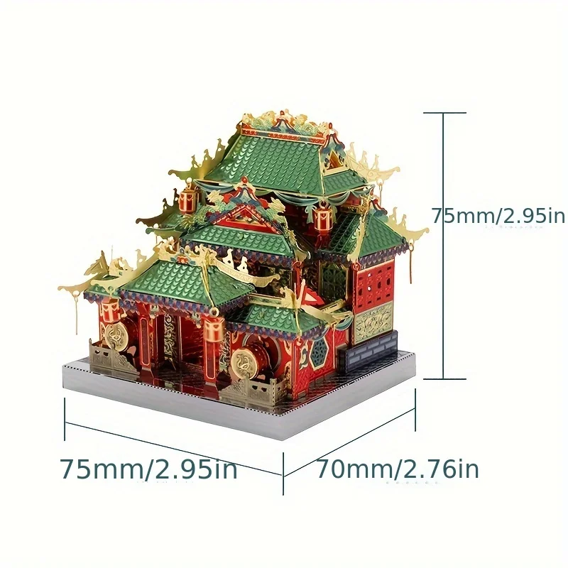 MU Ancient Street Architecture 3D Stereoscopische Metalen Puzzel, DIY Puzzel Speelgoed, Bureaudecoratie, Stressverlichtend