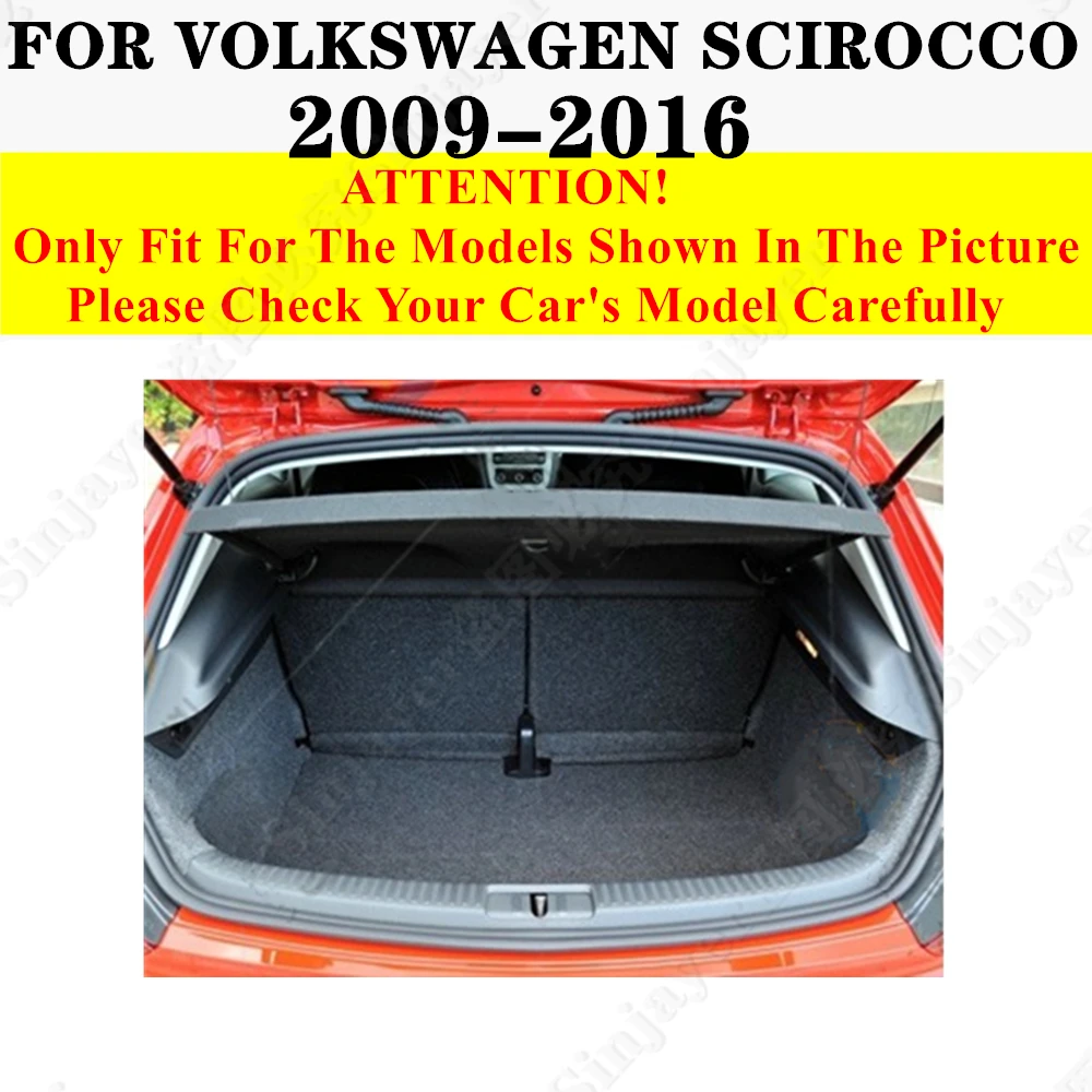 Car Trunk Mat For Volkswagen VW Scirocco 2016 2015 2014 2013 2012 2011 2010 2009 Rear Cargo Cover Carpet Liner Boot Luggage Pad