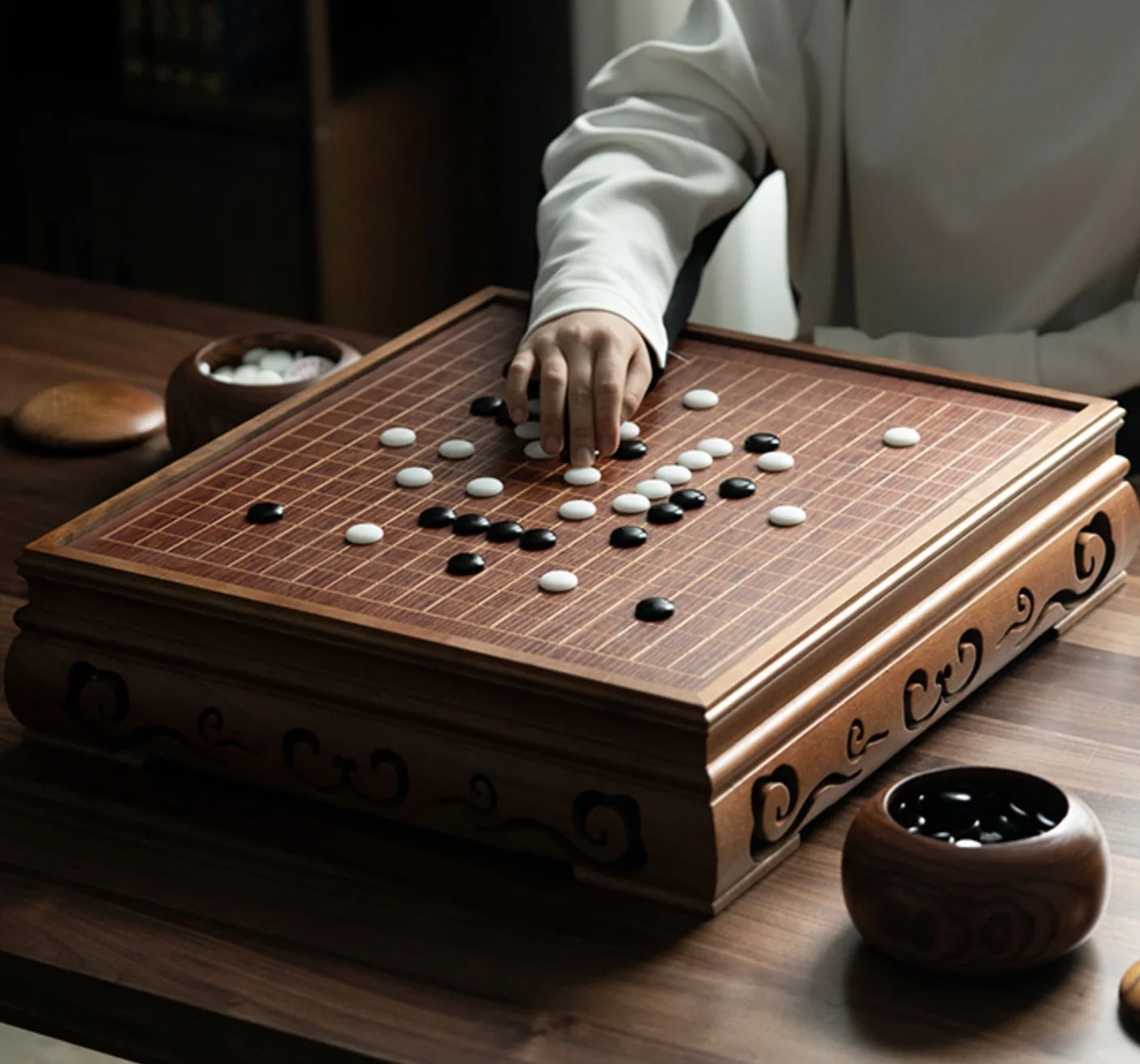 

Go Weiqi Baduk whole set including chessboards and chess pieces.