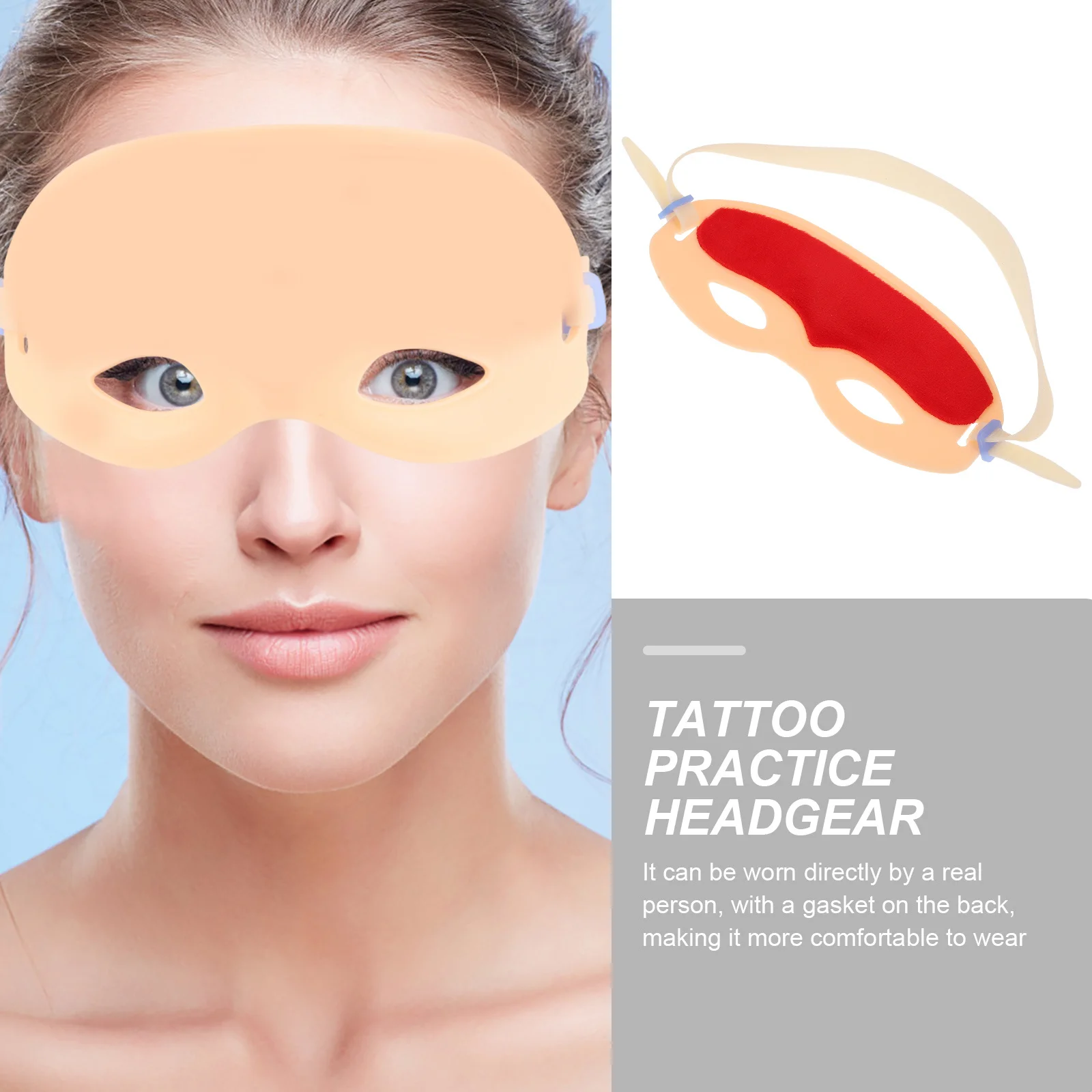 

Silicone Eyebrow Practice Skin Headbands Pink Adjustable Length Realistic Simulation for Microblading Training and Salon Use