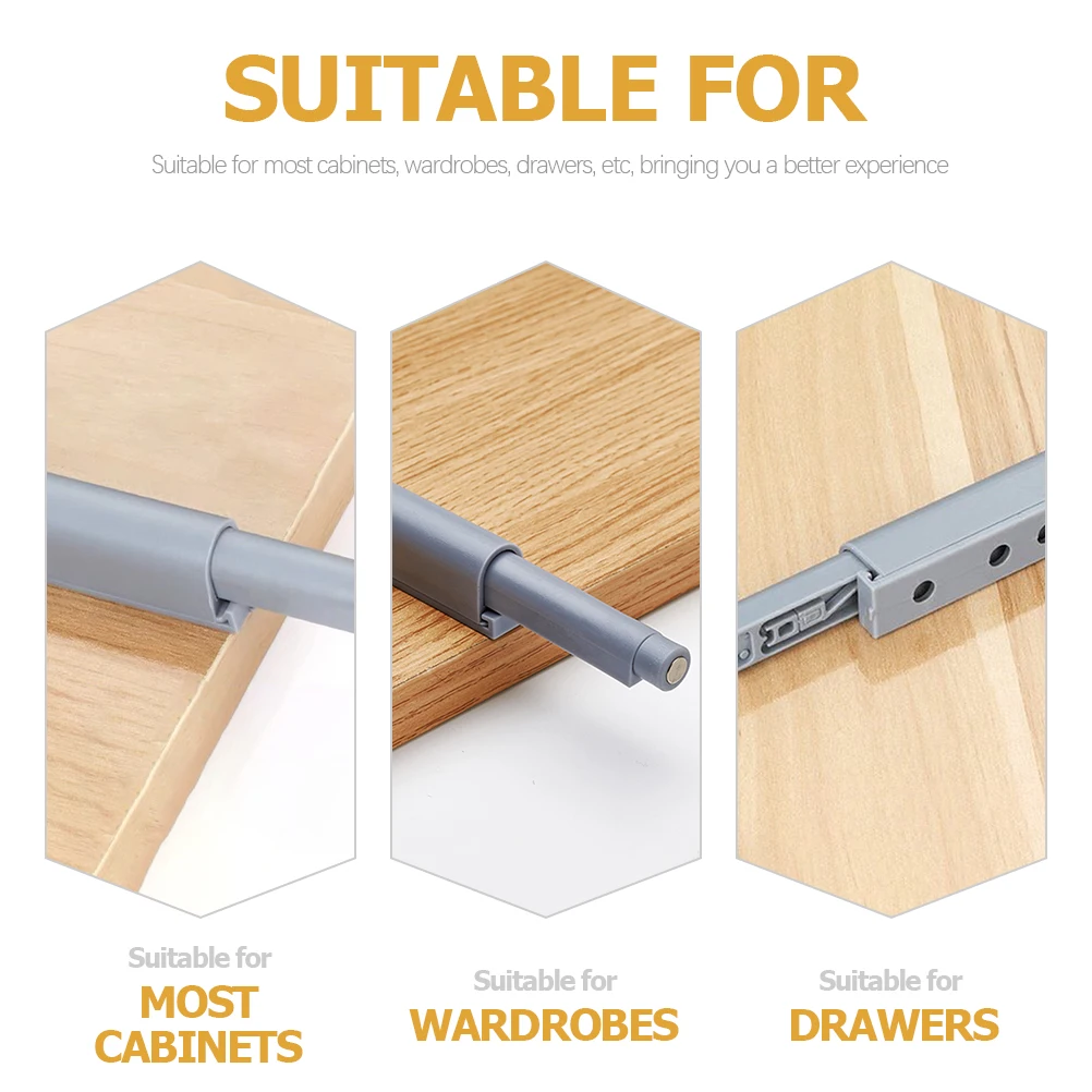 3Pcs Cabinet Door Latches ABS Plastic Magnetic Adjustable Distance Push Open Drawer Wardrobe Invisible Safe Long Service