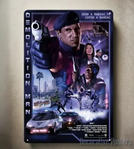 

Металлический постер-табличка Demolition Man Sylvester Movie, 20x30 см, алюминий