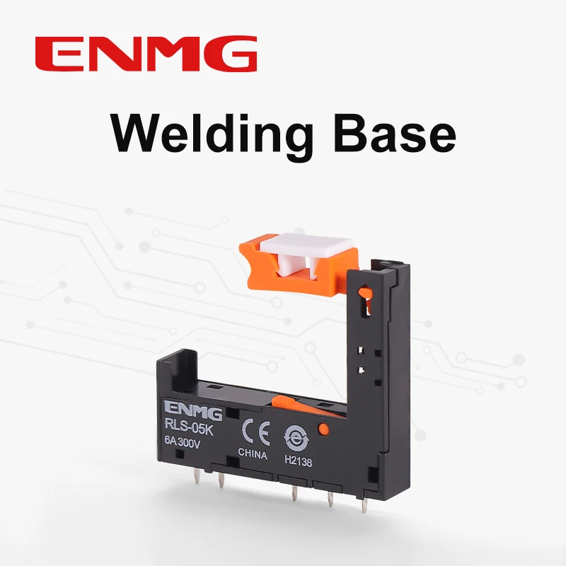 ENMG PCB Mount Socket RSL-05K for Relay HF41F/SSL6D - 5-Pin Board Connector Flame-Retardant Material Snap-On/Snap-Off Mechanism.