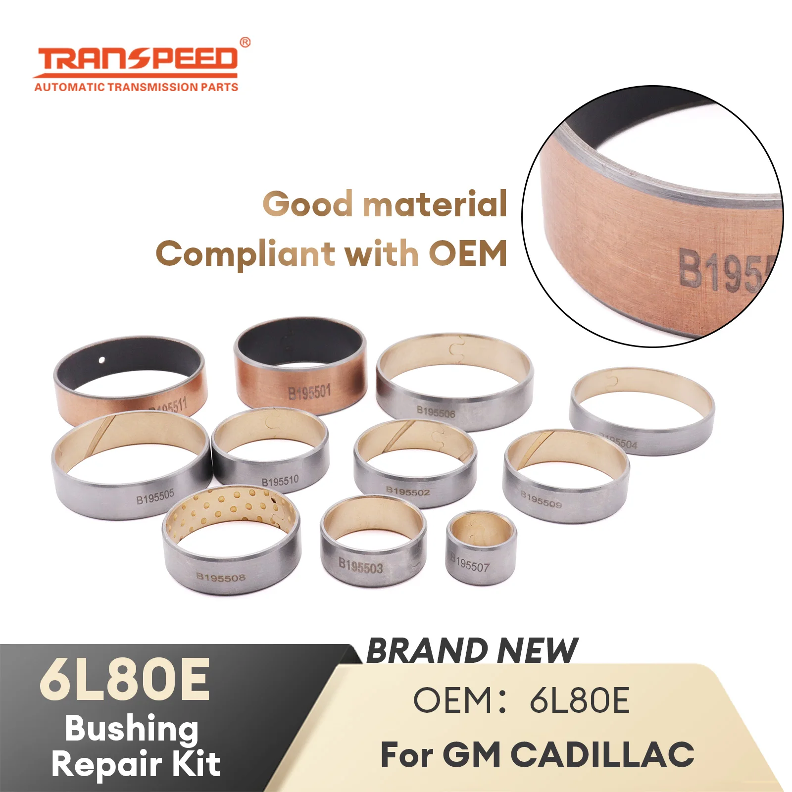 

TRANSPEED 6L80 6L80E 6L90E Transmission Bushing Rebuild Kit 11PCS for Chevy Cadillac GMC