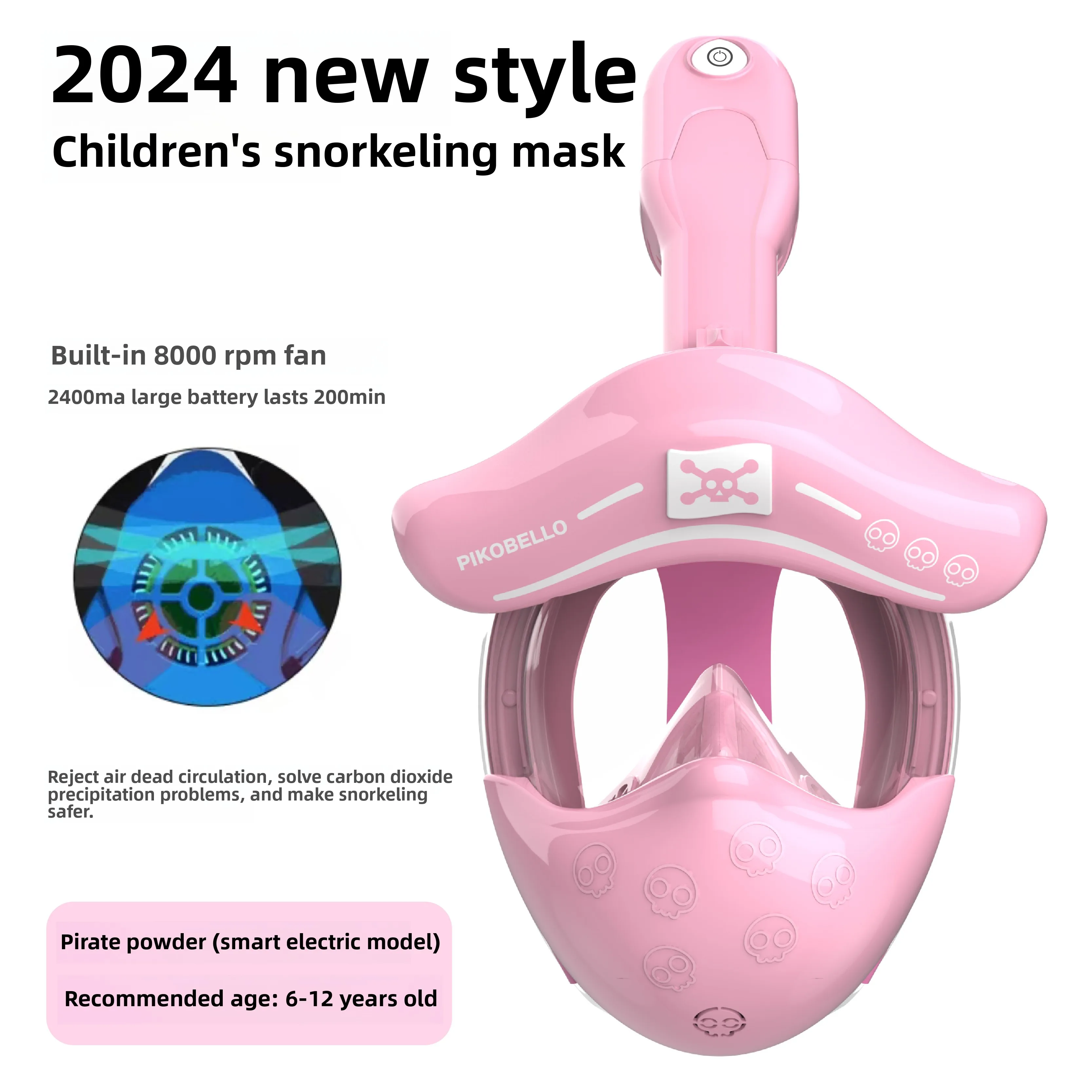 NONE Atemschutzmaske, Schnorcheln, elektrische Maske, voll trocken, professionelle Myopie, Vollgesichtsbrille, Schwimmausrüstung für Kinder 9
