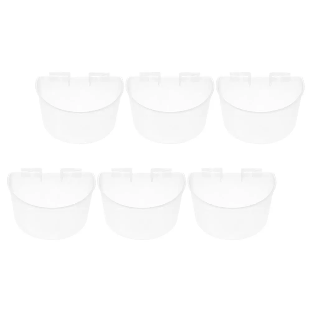 

6pcs Plastic Bird Cage Cups Hanging Pigeon Feeders Large Capacity Food Dish Water Bowl for Parrots Chickens