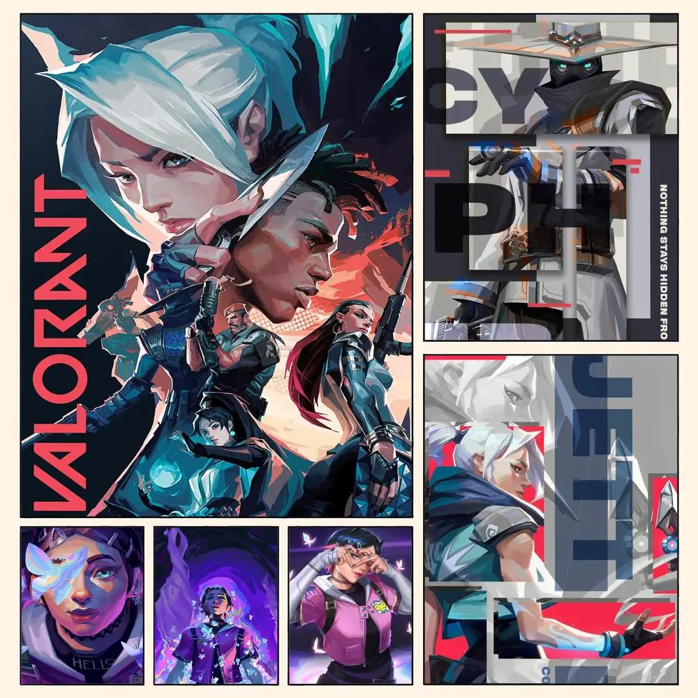 Valorant game Poster Waterproof HD Modern Peel And Stick Wall Decor Living Room Dorm Garage