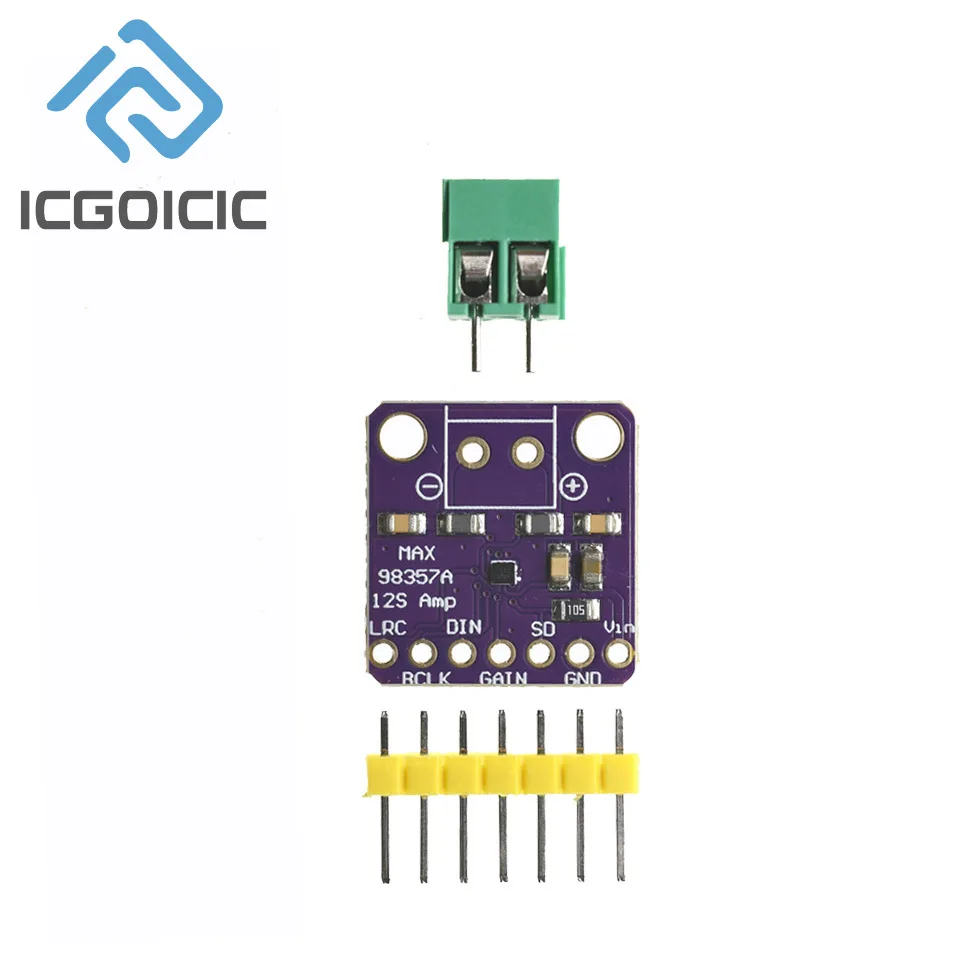 Módulo amplificador classe D MAX98357 I2S 3W – DAC sem filtro para projetos de áudio Raspberry Pi e ESP32