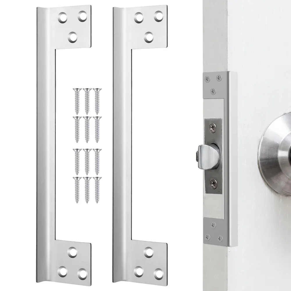 Striker Plates Striker Platest Striker Plates Forced Entry Metal Outswing Doors PCS Residential Seamless Silver