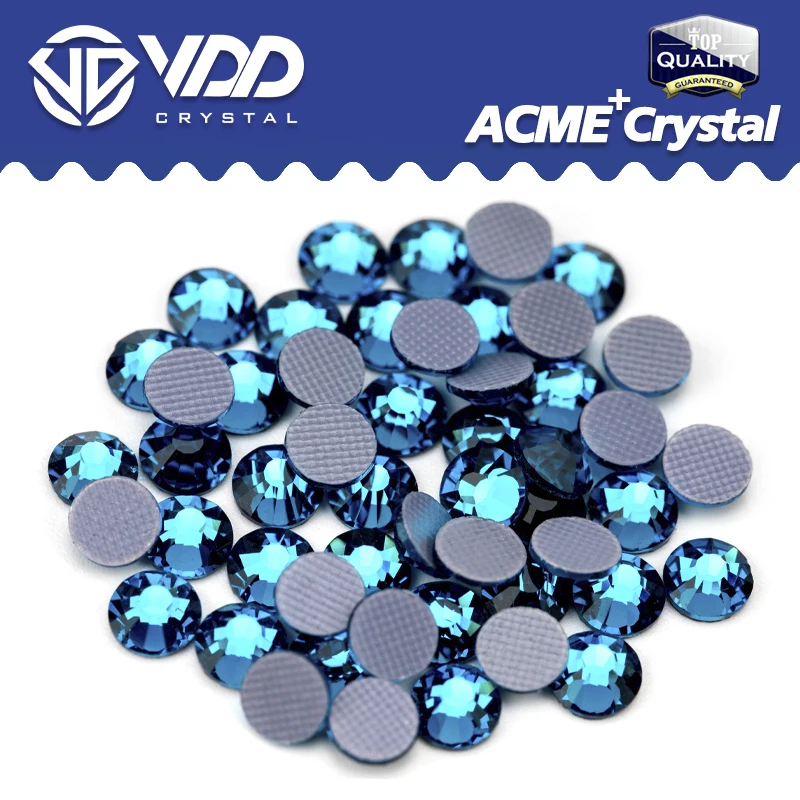 VDD 025 Indicolite ACME+Series Top Quality Glass Crystal Rhinestone Hotfix Flatback Strass Glitter Stones For Garment Decoration