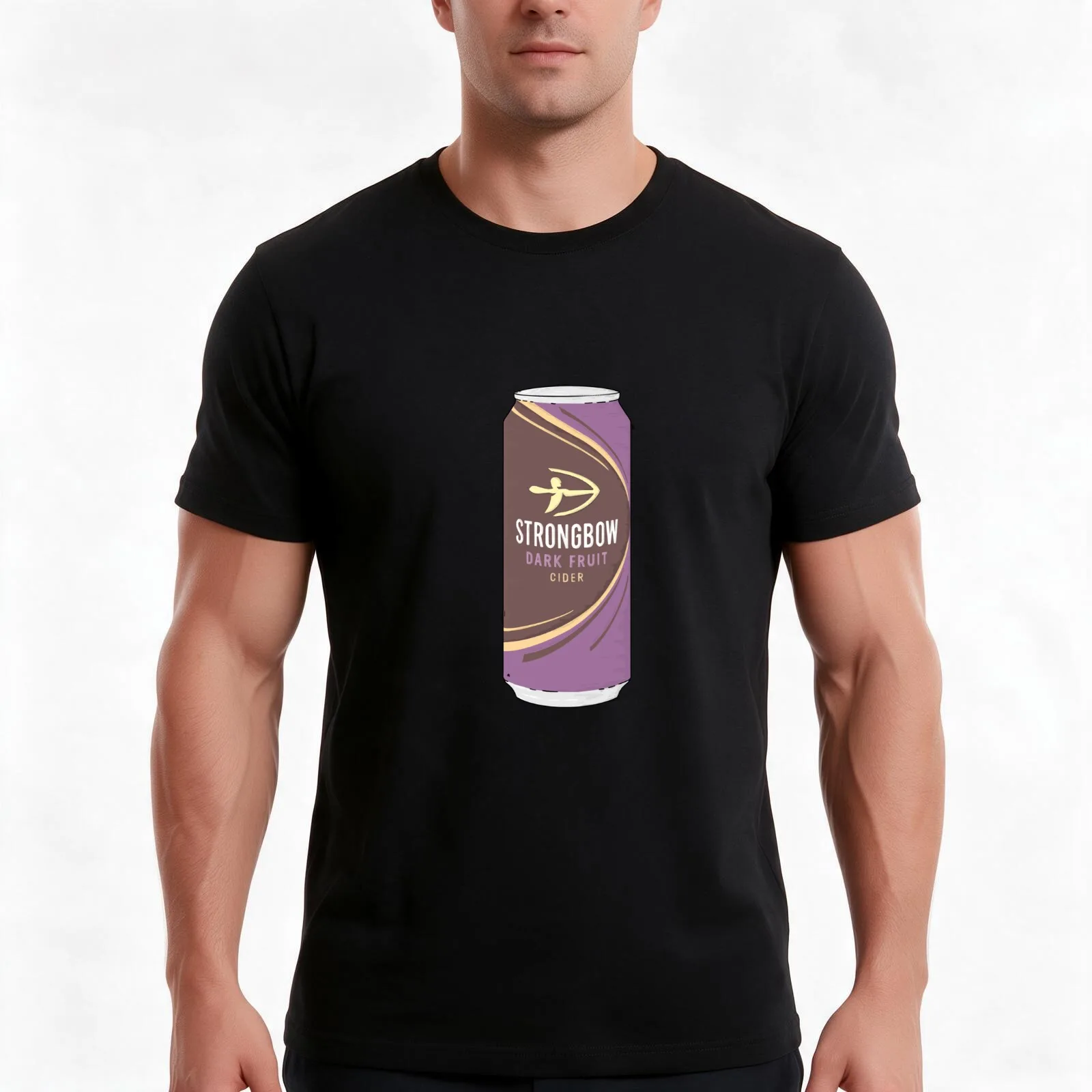 Strongbow Dark Fruit Cider T-Shirt, Summer Casual Cotton Tee, Oversized Streetwear Tops, Vintage Graphic Print, Unisex Men Women
