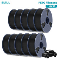 SUNLU PLA PETG PLA Plus Filaments 10 Rolls 3D Filament 1KG/roll 1.75mm 100% Filament Lines Up Neatly For 3D Printing From EU US