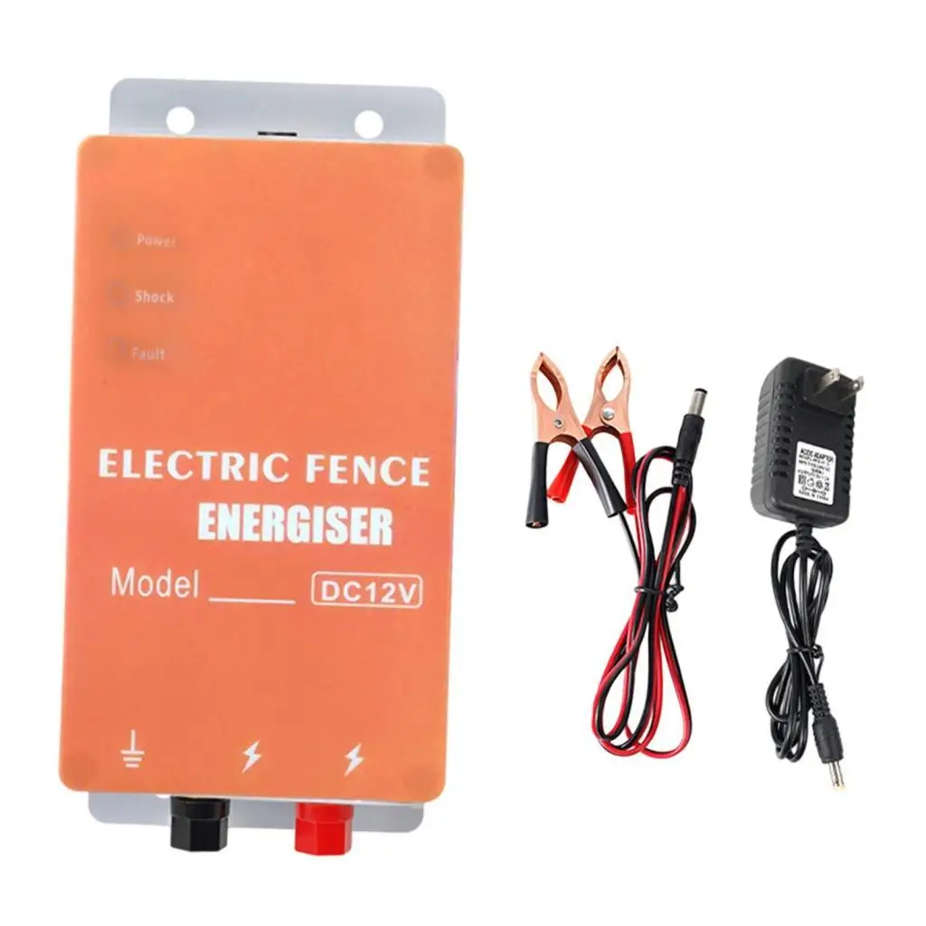 Efficient Livestock Fence Energizer Power Supply Charger with Display for Cattle Sheep Pet Farm Weatherproof Plastic Design
