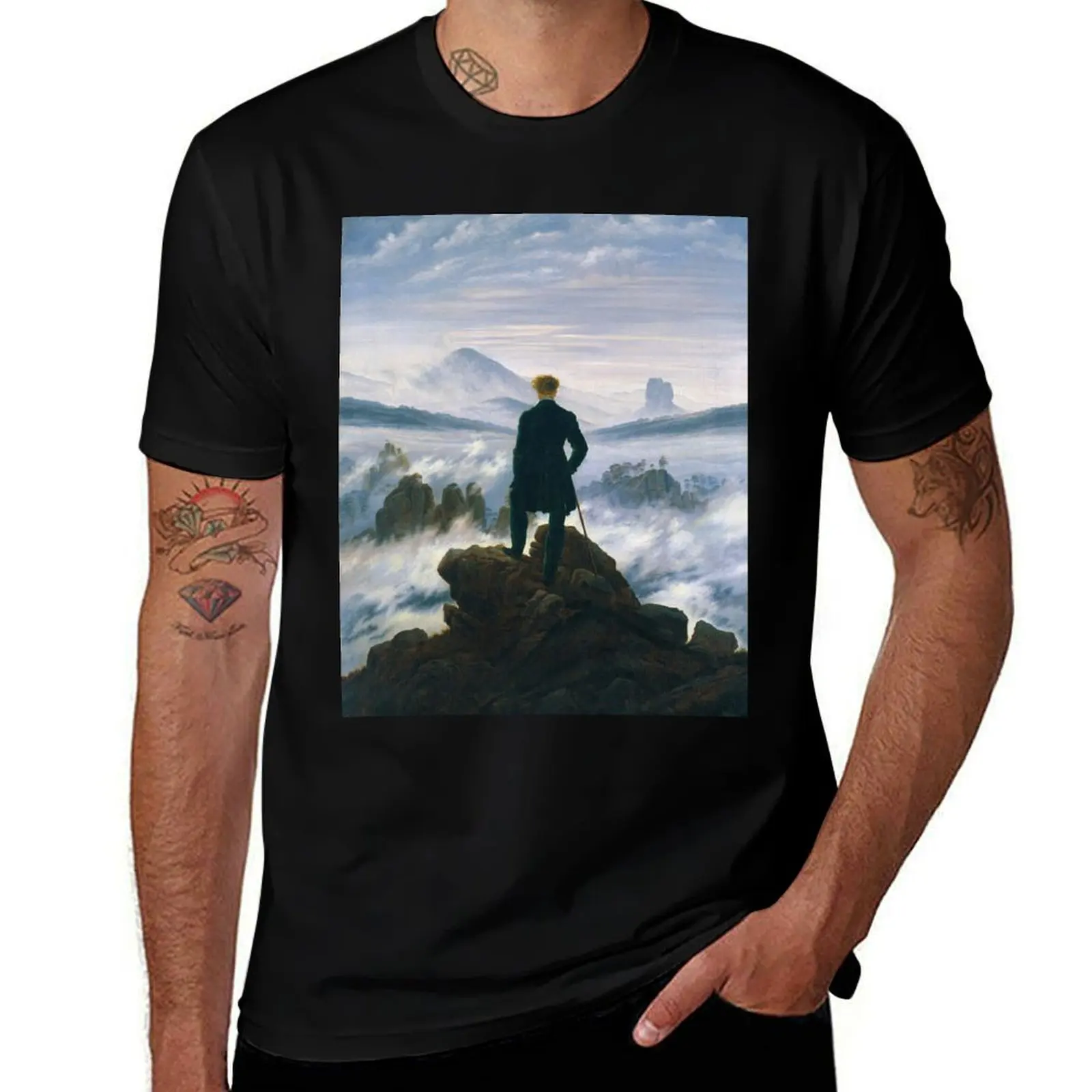 

Wanderer above the Sea of Fog, Caspar David (HD+) T-Shirt boys animal print cute clothes funny t shirts men