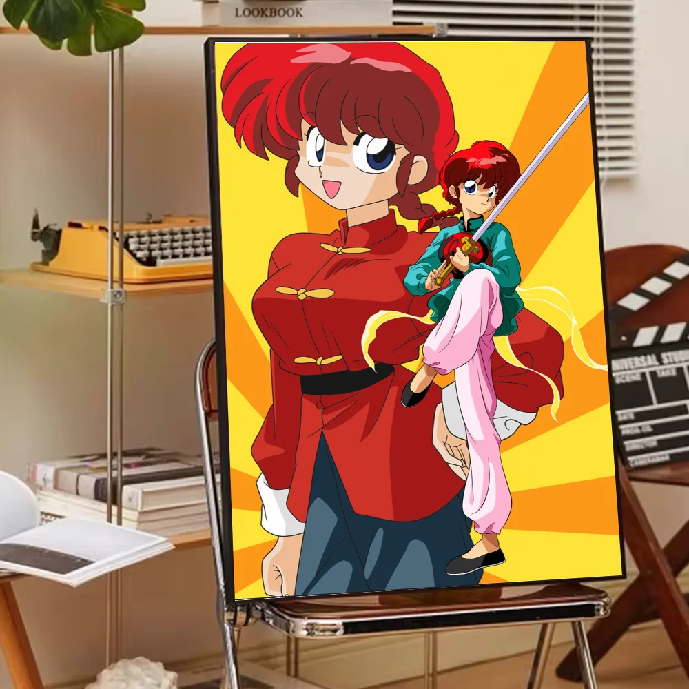 Ranma 1 2 Anime  Poster Fancy Wall Sticker for Living Room Bar Vintage Decorative Painting Middle