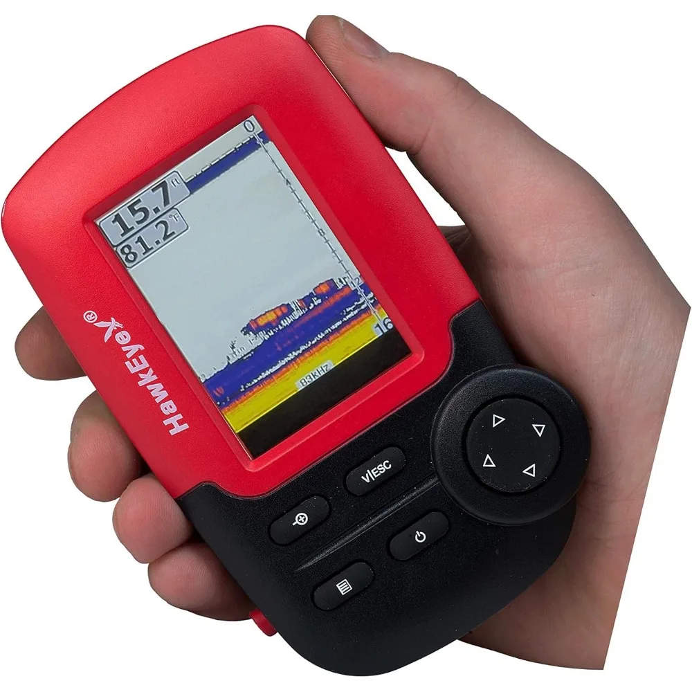 Fishtrax 1C Fish Finder with HD Color Virtuview Display, Black/Red, 2