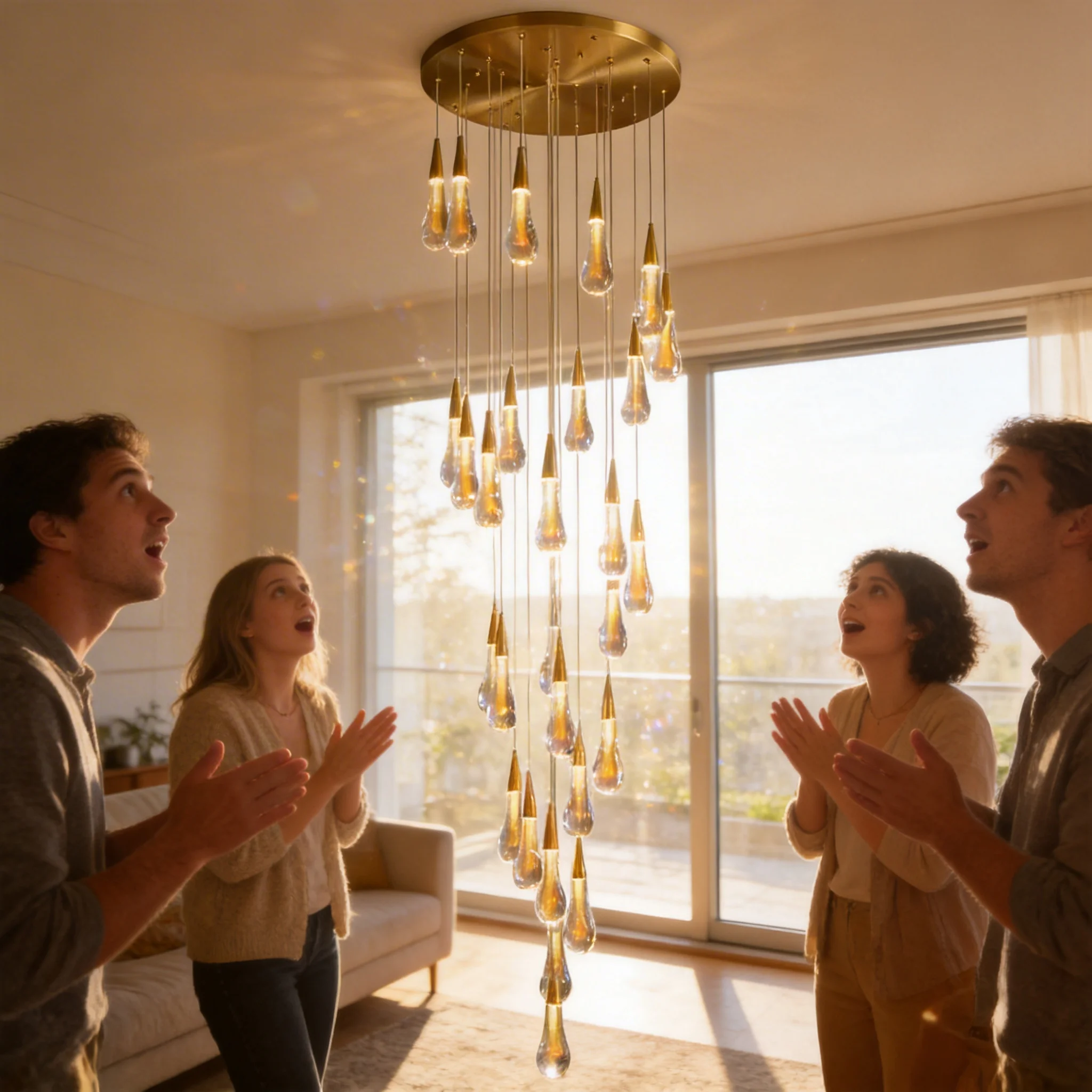 Modern Large Gold Crystal Chandelier for Staircase Villa Lobby  LED Pendant LightLong Drop Cristal Lamp Hanging Lighting Fixture