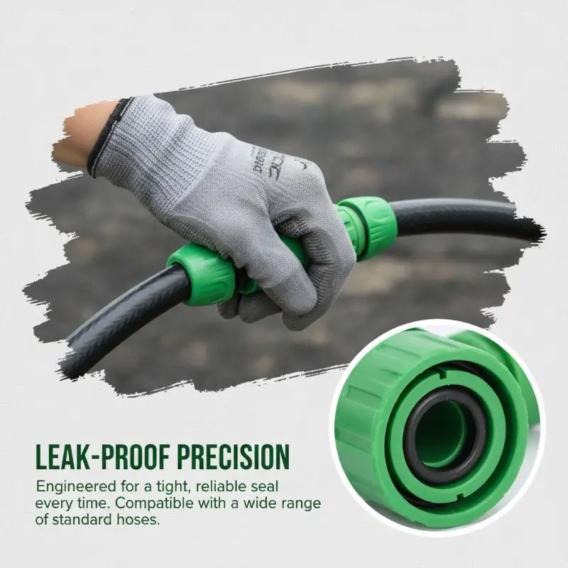 Double Way Hose Connector Leak Proof High Quality PP Plastic Water Pipe Adapter for Home Garden Yard Watering