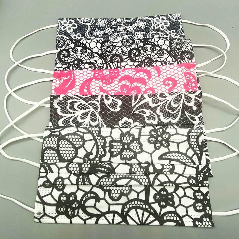 Masque facial de poulet à 3 couches pour femme, masque buccal adulte, papillon, fleur, mode