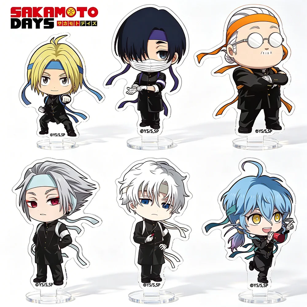 SAKAMOTO DAYS Shin Lu Mashimo Nagumo Shishiba Akira Uzuki Cheer Squad ver Chibi Anime Figure Acrylic stand gift Toy keychain  