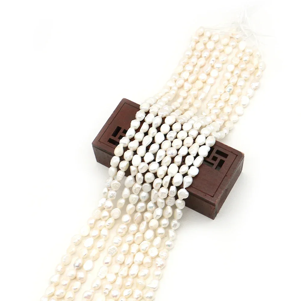 Classic Elegant Natural Freshwater Baroque Irregular Loose Beads Straight-Hole Double-Sided Polished DIY Jewelry Materials