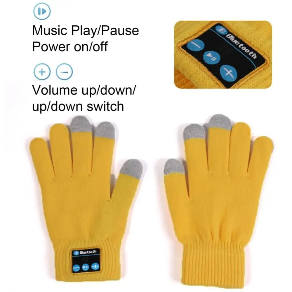 Touch Screen Bluetooth Gloves Knitted Smart Winter Warm Mittens Usb Charging Durable Phone Answering Gloves for Cycling Work