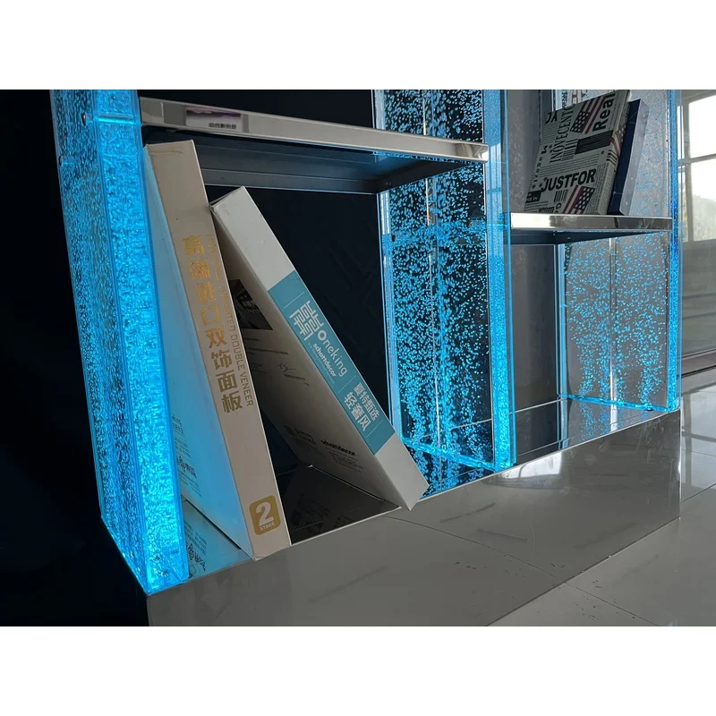custom.Customized Led RGB Color Bubble Wall Rack Shelves Acrylic Dancing Bubble Display Shelf