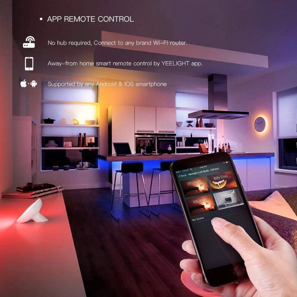 Versione globale Yeelight Aurora Smart Light con 1S RGB Color WiFi 5 metri di lunghezza HomeKit LED Light con telecomando