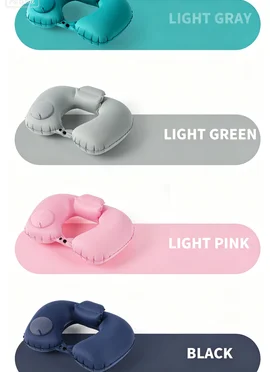 Press Inflatable Professional Portable Airplane Car Train neck Pillow Multi-Color Available