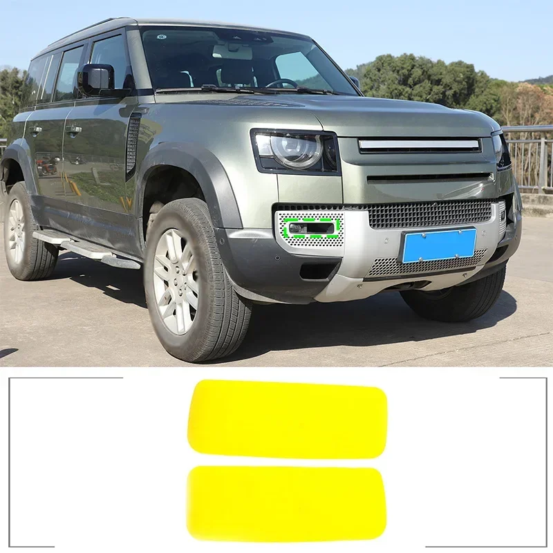 

For Land Rover Defender 90 110 130 2020-2024 PVC Yellow Car Front Fog Lights Lights Film Trim Sticker Car Accessories