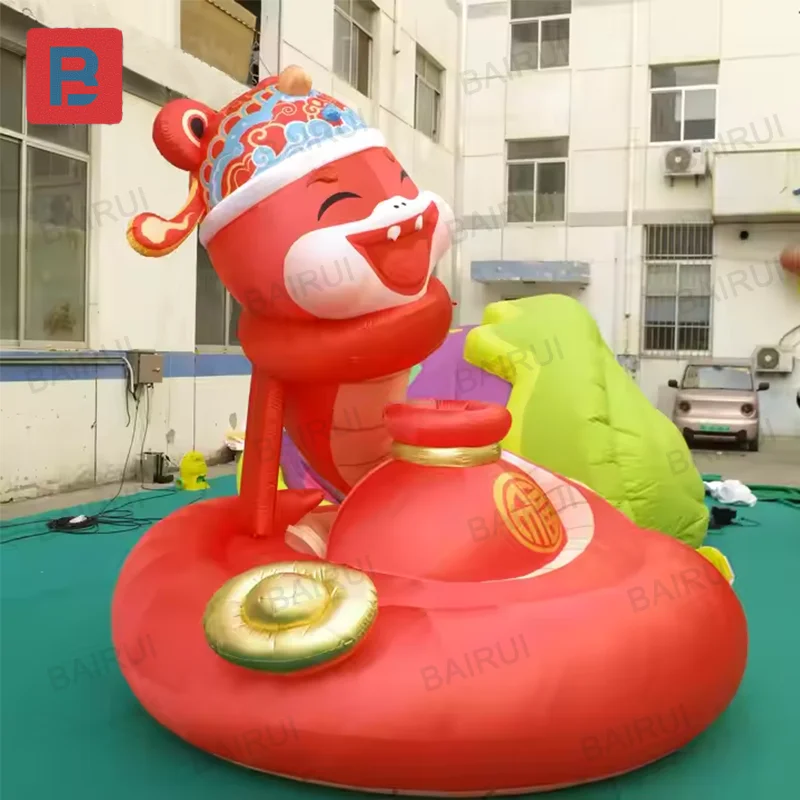 Chinese new year inflatable snake Chinatown festive cartoon snakes decoration red fortune animal