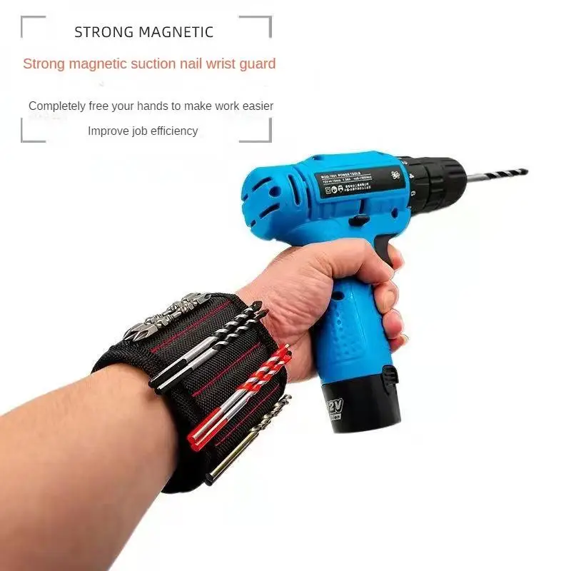 Strong Magnetic Wrist Band Electric Woodworking Multi-Function Tool Hardware Tool Nail Suction Wrist Guard Nail Pick-Up Device