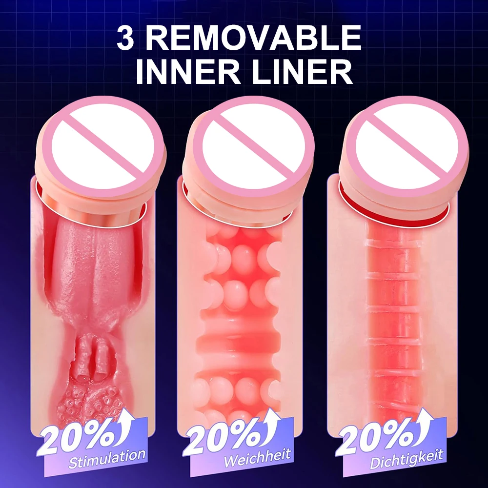 APP Control Sucking Male Masturbator Pocket Pussy for Men Penis Pump Automatic Suction Masturbator with 3 Sleeves Adult Sex Toys view 4