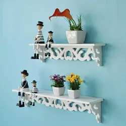 S/M Size Hanging White Carved Wall Shelf Elegant Rack Fashion Simple Display Storage Rack Ornament Holder Home Decoration