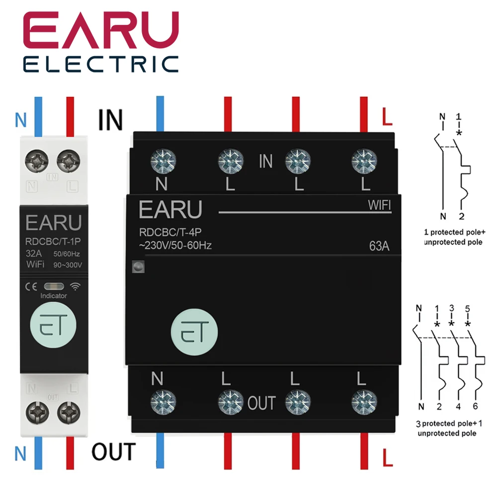 Smart WiFi Circuit Breaker Time Timer Relay Switch Smart Home House Voice Remote Control by TUYA APP Work with Alexa Google Home