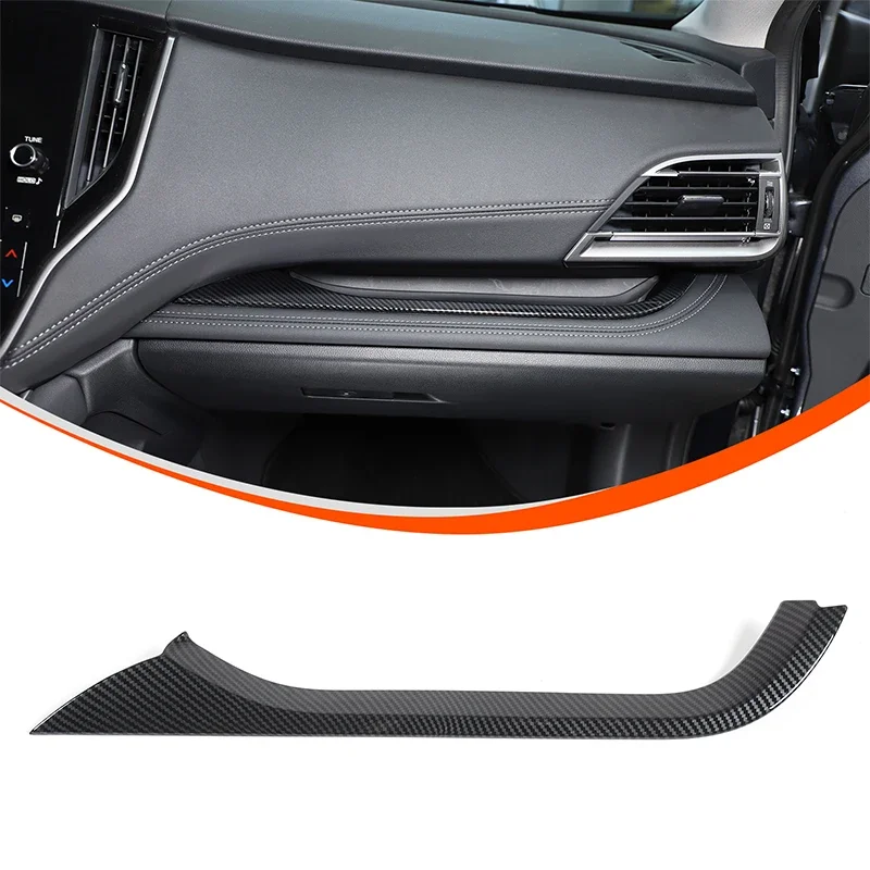 

For Subaru Outback 2021-2023 Car Front Storage Box Trim Strip ABS Carbon Fiber Pattern Interior Accessories