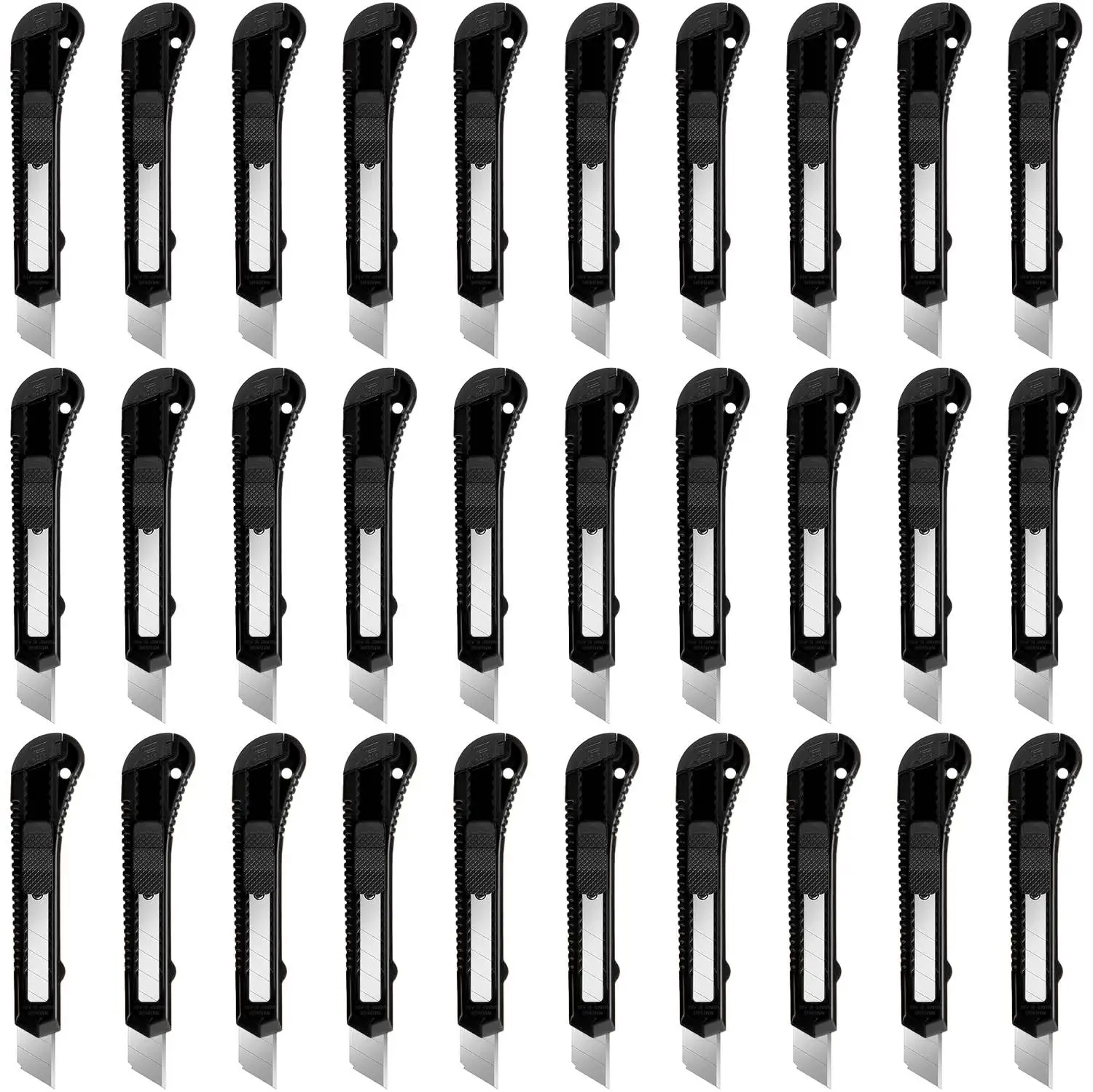 

30 Pack Box Cutter Retractable with 18mm Wide Utility Blades, Sharp Utility Knife Retractable, Box Cutters for Office, Home