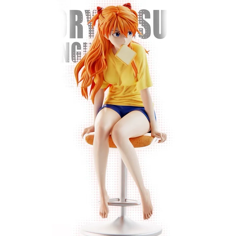 إيفا 1/6 Asuka الخبز نسخة 24 سنتيمتر عمل أرقام بولي كلوريد الفينيل يجلس تمثال بيشوجو نموذج أنيمي لعبة حالة الكمبيوتر ديكور تحصيل هدية
