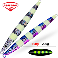 PRO BEROS NEW Japan Big Perch Bait Metal Jig 100g 200g Slow Jigging Lead Fishing Sea Lures Pesca Promot Peche Jiglure No Hook