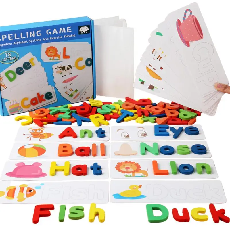 

Matching Letter Game Spelling Reading English Alphabet Wooden Letters Match Game Children Preschool Learning Toys